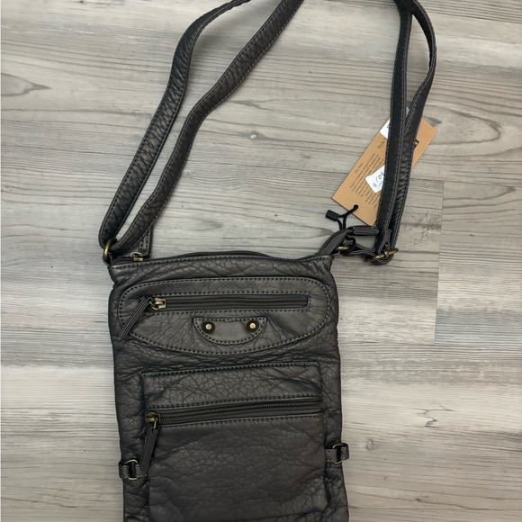 Jassy Dark Silver crossbody bag with lots of pockets and a zipper - Picture 5 of 5